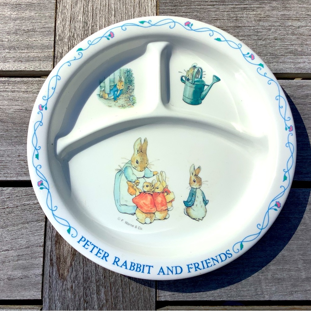 MELAMINE CHILDREN’S PLATE. PETER RABBIT AND FRIENDS. NEW